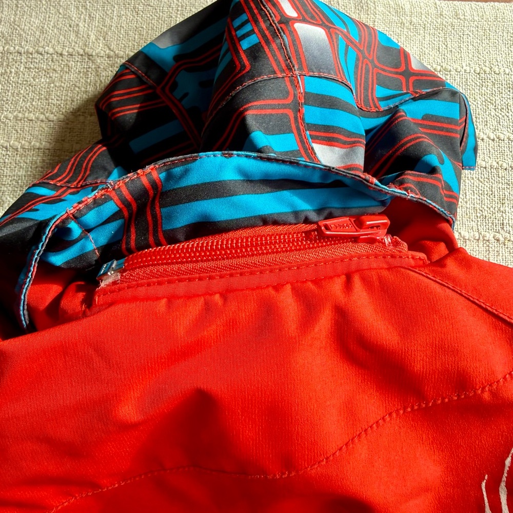 Spyder Kids Ski Jacket Red Black Hooded Thinsulate Snow Coat Size 4/5 - Picture 9 of 9